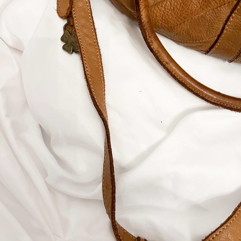 Lucky Brand Y2K Vintage 2000s Chevron Leather Tan Handbag Strap - Picture 5 of 16